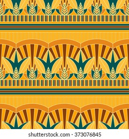 Seamless Vector Traditional Coloured Egypt Pattern