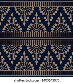 seamless vector traditonal indian symmetric pattern. seamless template in swatch panel. design for textile, print, woodblock