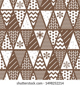 Seamless vector triangle geometric pattern. Design for Christmas wrapping, wallpaper, fabric, textile.
