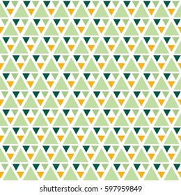 Seamless vector triangle pattern in light green and yellow colors.