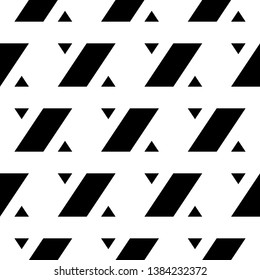 Seamless vector. Triangles, parallelograms background. Quadrangular, triangular shapes backdrop. Geometrical pattern. Ethnic ornament. Digital paper, web design, textile print, abstract wallpaper.