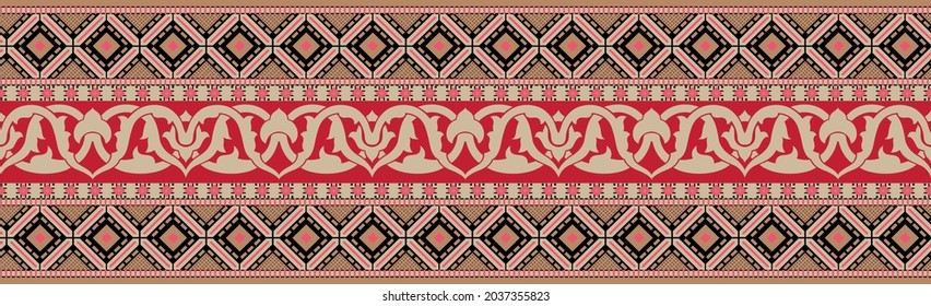 Seamless vector tribal border design