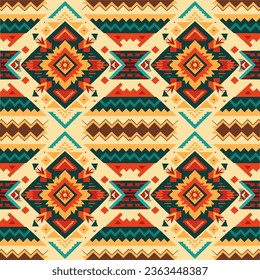 Seamless vector tribal pattern. Aztec geometric background. Boho style.