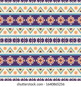 Seamless vector tribal pattern. Background with ethnic motifs. Traditional folk design for printing on textiles. Geometric aztec ornament.
