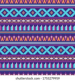 Seamless vector tribal pattern. Background with ethnic aztec ornament. Geometric textile design.
