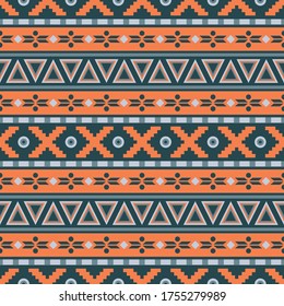 Seamless vector tribal pattern. Background with ethnic aztec ornament. Geometric textile design.
