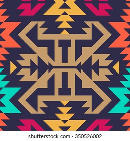 Seamless Vector Tribal Pattern for Textile Design. Stylish Modern Art. Psychedelic Mix of Stripes and Triangles