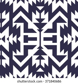 Seamless Vector Tribal Pattern for Textile Design. Stylish Monochrome Modern Art. Psychedelic Mix of Stripes and Triangles