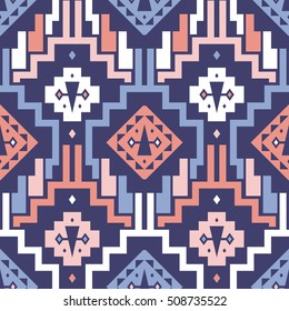 Seamless Vector Tribal Pattern for Textile Design. Stylish Mix of Stripes and Triangles