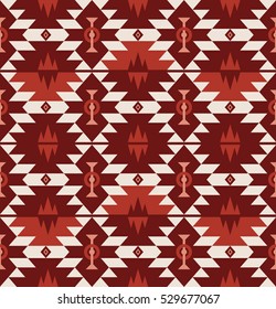 Seamless Vector Tribal Pattern for Textile Design. Stylish Mix of Rhombuses and Triangles