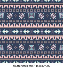 Seamless vector tribal pattern. Traditional ethnic ornament for textiles. Boho style geometric background for design and print.