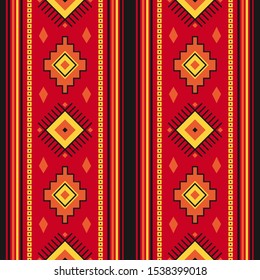 Seamless vector tribal pattern. Traditional ethnic ornament for textiles. Boho style geometric background for design and print.