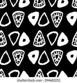 Seamless vector tribal texture. Hand painted background.