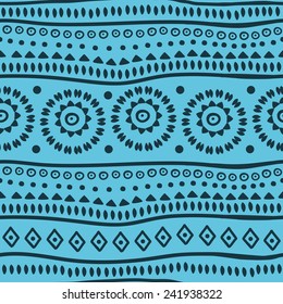 Seamless vector tribal texture.  Vector illustration. Abstract geometric pattern. Seamless pattern for fabric, paper and other printing and web projects.