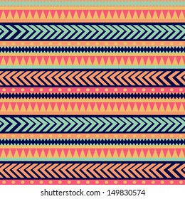 Seamless vector tribal texture. Tribal vector pattern. Colorful ethnic striped pattern. Geometric borders. Traditional ornament. Hand drawn abstract backdrop. Wallpaper for pattern fills, web page