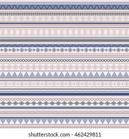 Seamless vector tribal texture pattern. Vector stripes pattern. Vintage ethnic seamless backdrop. Blue and pink colors.