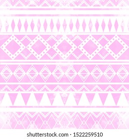 Seamless vector tribal texture set. Tribal seamless texture. Watercolor seamless backdrop. Boho stripes.  
