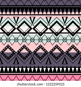 Seamless vector tribal texture set. Tribal seamless texture. Boho stripes. Striped vintage boho fashion style pattern background with tribal shape elements.