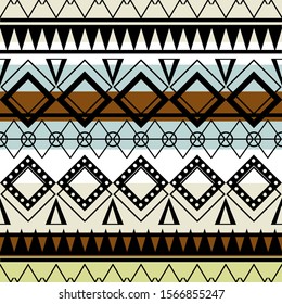 Seamless vector tribal texture set. Tribal seamless texture. Boho stripes. Striped vintage boho fashion style pattern background with tribal shape elements.