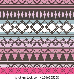 Seamless vector tribal texture set. Tribal seamless texture. Boho stripes. Striped vintage boho fashion style pattern background with tribal shape elements.
