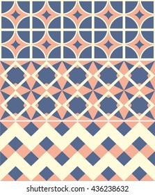 Seamless vector tribal texture set. Tribal seamless texture. Vintage ethnic seamless backdrop. Boho stripes. Striped vintage boho fashion style pattern background with tribal shape elements.