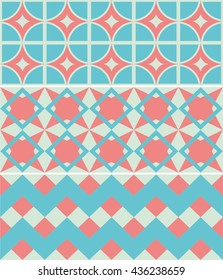 Seamless vector tribal texture set. Tribal seamless texture. Vintage ethnic seamless backdrop. Boho stripes. Striped vintage boho fashion style pattern background with tribal shape elements.