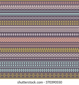 Seamless vector tribal texture. Striped vintage boho style. 