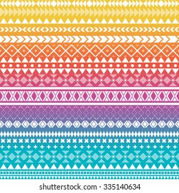 Seamless vector tribal texture. Tribal seamless texture. Vintage ethnic seamless backdrop. Boho stripes. Striped vintage boho fashion style pattern background with tribal shape elements.