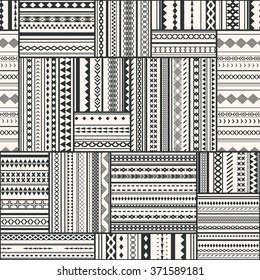 Seamless vector tribal texture. Vintage ethnic pattern