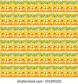 Seamless vector tribal texture. Tribal seamless texture. Vintage ethnic seamless backdrop. Boho stripes. Striped vintage boho fashion style pattern background with tribal shape elements.