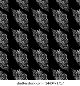 Seamless vector tropical floral pattern isolated on white background. Hand drawn surface design with tropical flowers. Seamless texture can be used for wallpapers, pattern fills, surface textures.