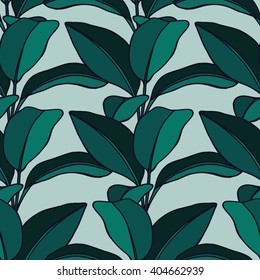Seamless vector tropical leaf pattern