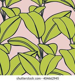 Seamless vector tropical leaf pattern