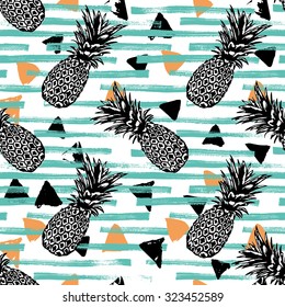 Seamless vector tropical pattern background for clothes design and other uses.