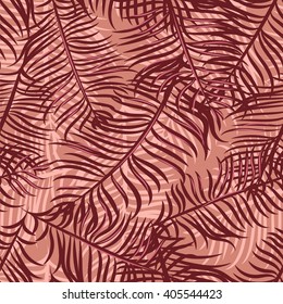 Seamless vector tropical pattern depicting palm trees in vintage pastel colors