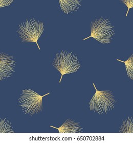 Seamless vector tropical pattern. Tropical gold leaves, jungle leaves. Beautiful seamless vector fashionable chic abstract tropical floral pattern background