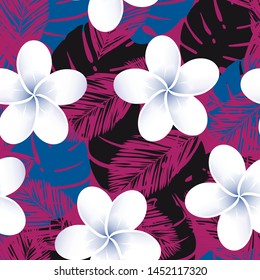 Seamless vector tropical pattern. Vector illustration