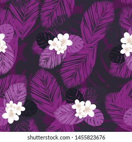 Seamless vector tropical pattern. Vector illustration.