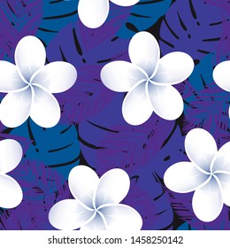 Seamless vector tropical pattern. Vector illustration.