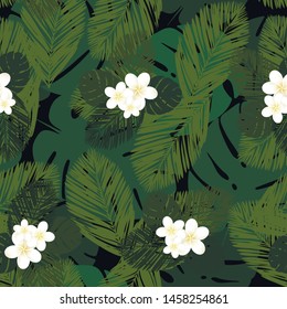 Seamless vector tropical pattern. Vector illustration.