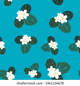 Seamless vector tropical pattern. Vector illustration.