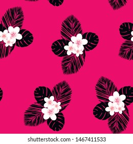 Seamless vector tropical pattern.  Vector illustration.