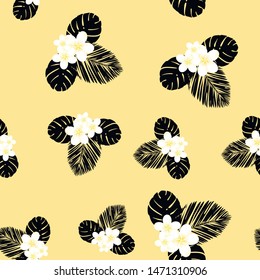 Seamless vector tropical pattern. Vector illustration.