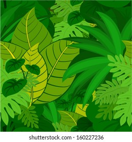 Seamless vector tropical rainforest Jungle background