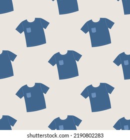 Seamless vector t-shirt pattern. Stylish t shirt fashion garment background for fabric, textile, cover etc.