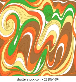 Seamless vector with twisted lines, colorful waves, mixture of colors, autumn colors
