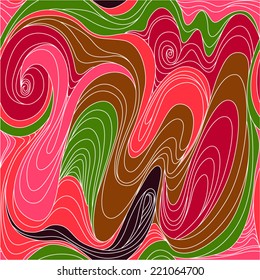 Seamless vector with twisted lines, colorful waves, mixture of colors, candy colors