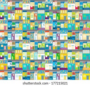 Seamless vector urban pattern - Latinamerican city