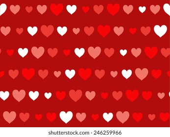 Seamless vector valentines hearts background 