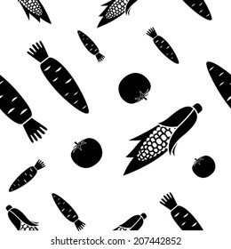 Seamless vector vegetable pattern